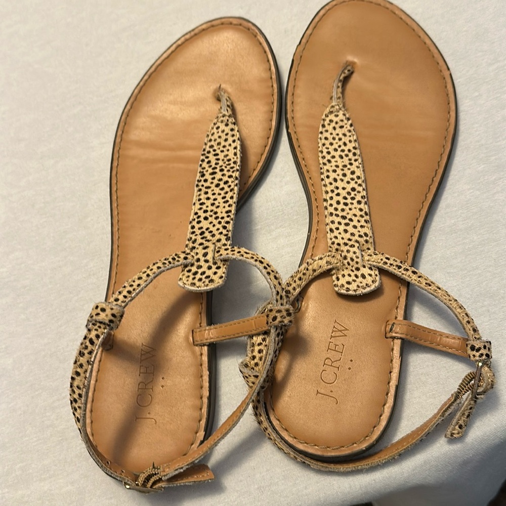 J CREW SANDALS CHEETAH 
SIZE 10 
$40